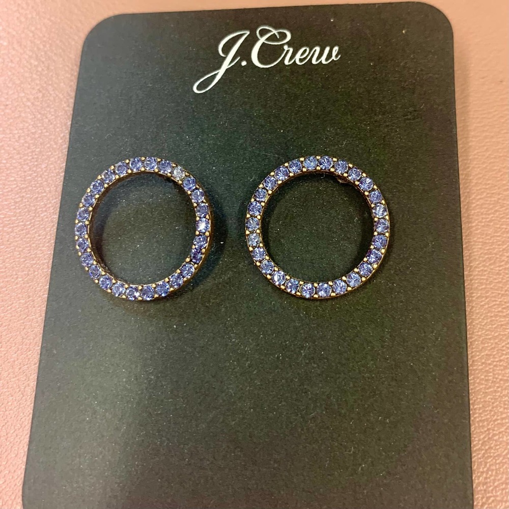 J. Crew Pavé Circle Earrings